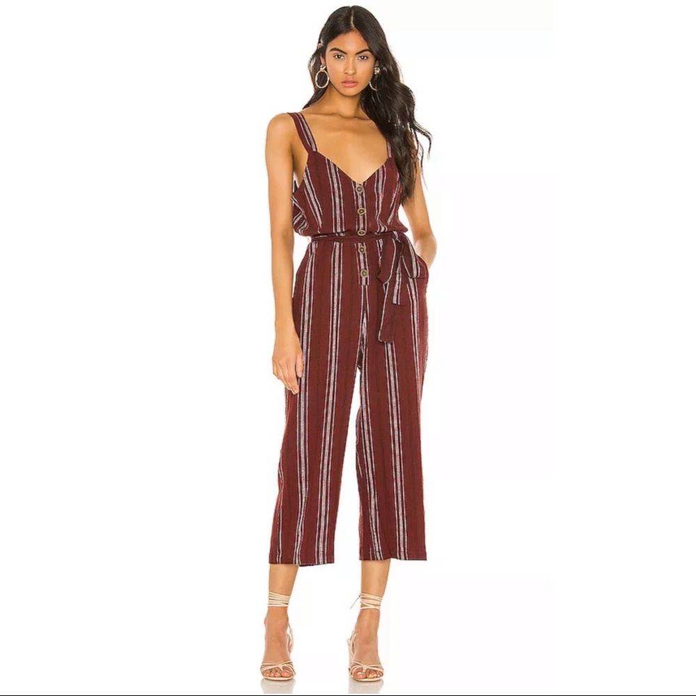 New Sanctuary Sedona striped sleeveless linen jumpsuit Small